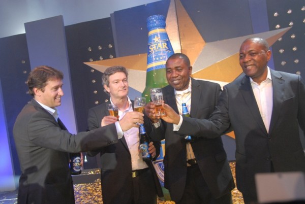 star-relaunch-party Walter Drenth (Marketing Director, Nigeria Breweries Plc), Nicolas Vervelde (Managing Director, Nigeria Breweries Plc), Hubert Eze (Sales Director) & Victor Famuyibo (Human Resources Director, Nigeria Breweries Plc)