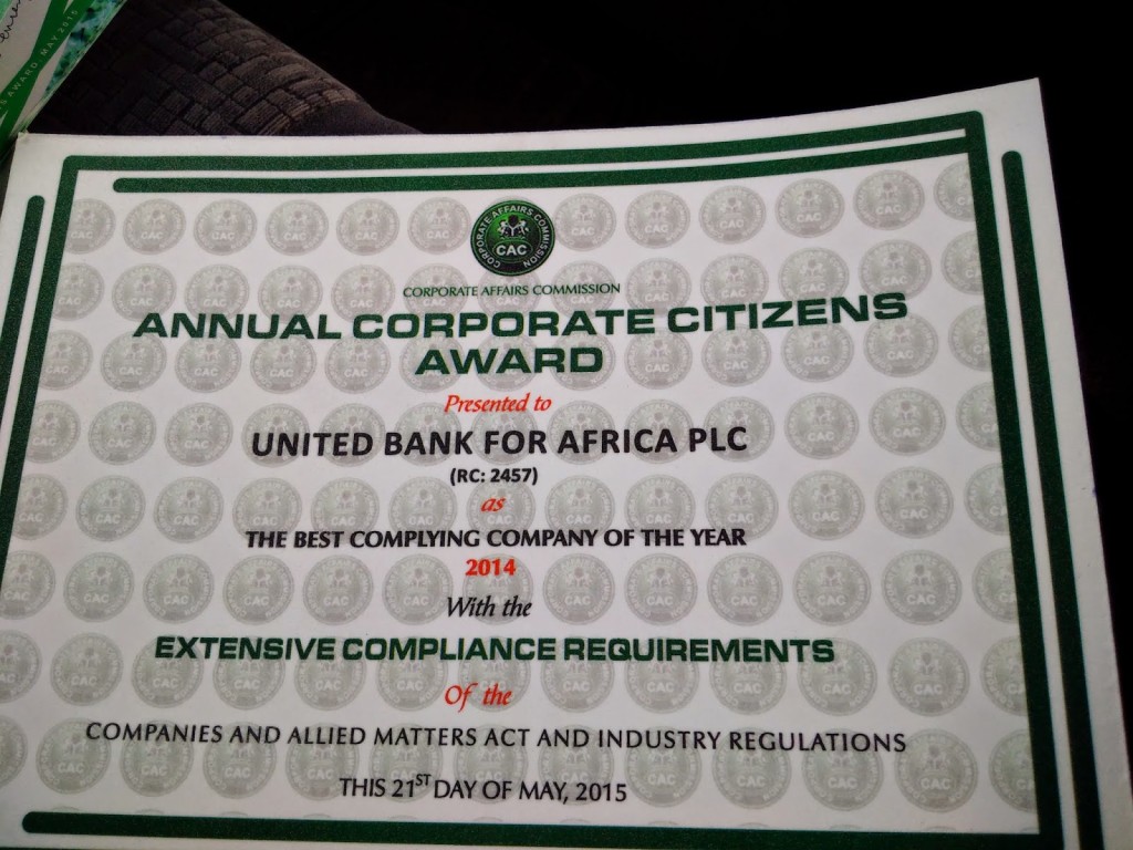 Be-Corporate Citizens award