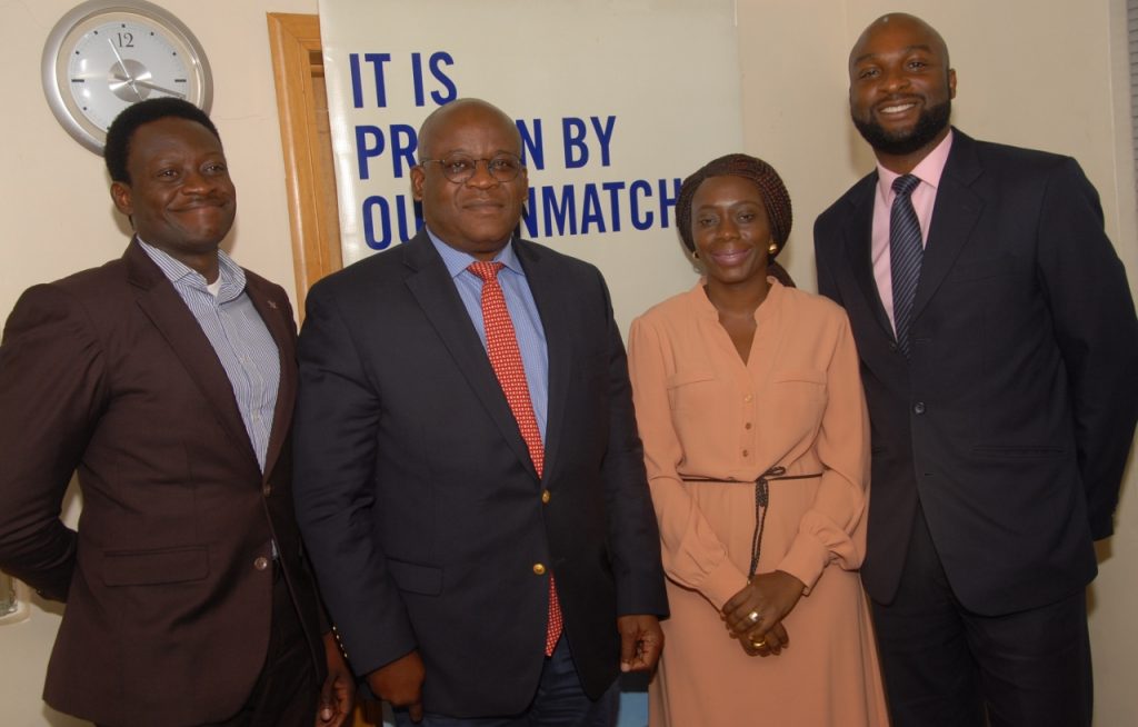 L-R: Mayowa Babatunde, Manager Business Development; Captain Akin Oni, Managing Director, Mrs Tinu Olufunke, HR Manager and Tolu Olubajo, Senior Legal Director all of Bristow Helicopters (Nigeria) Limited at the media engagement on Bristow operations in Nigeria.