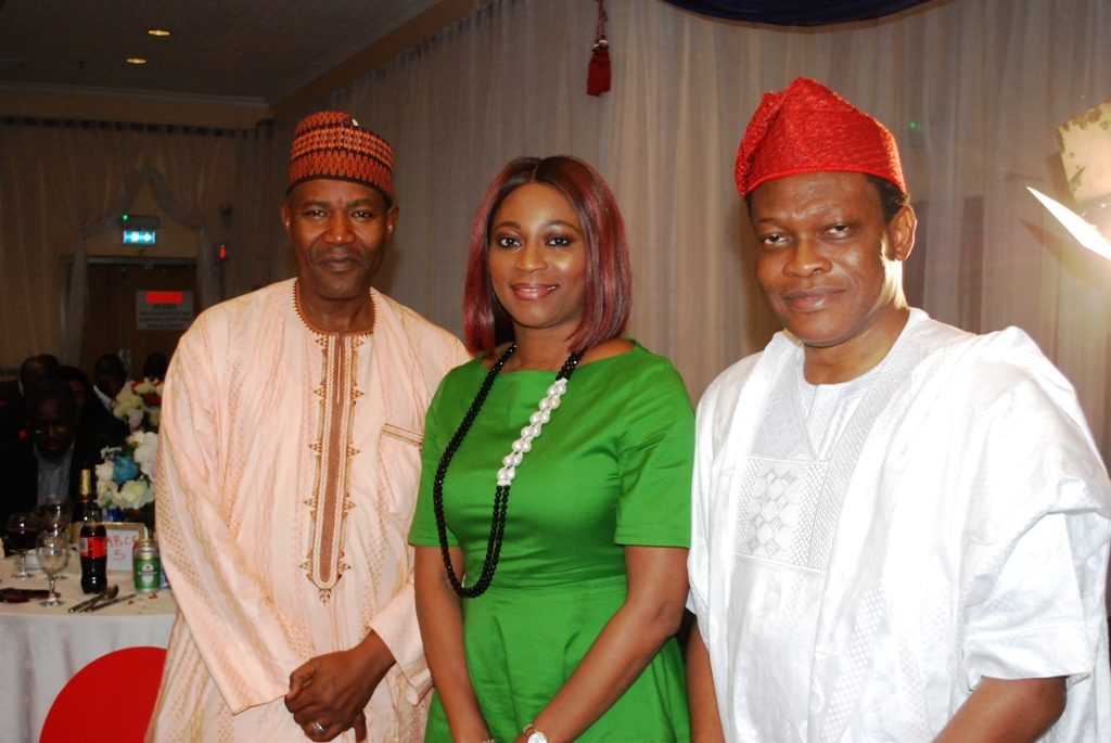 L-R Dean of Faculty of Communication at Bayero University, Kano, Prof. Umaru Pate; Group Head of Marketing & Corporate Communications, First Bank, Folake Ani-Mumuney; and Chief Executive Officer, XLR8, Calixthus Okoruwa during the Presidential Award of Corporate PR Practitioner of the Year 2017 to XLR8 by the Nigerian Institute of Public Relations in Lagos.