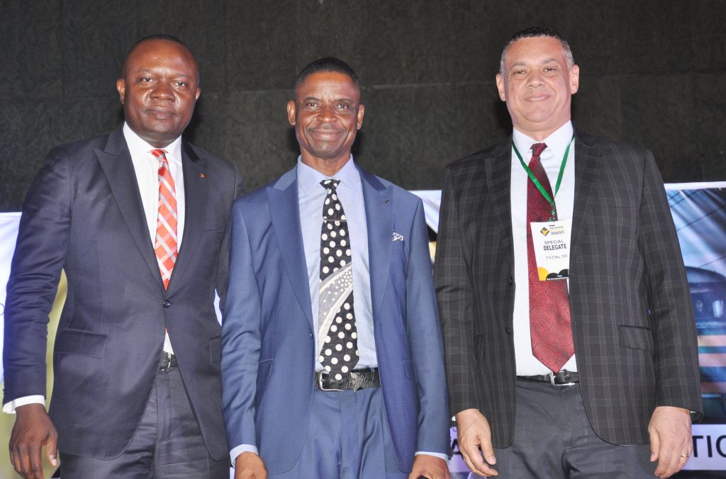 MD/CEO, Transcorp Hotels Plc, Valentine Ozigbo; National President, (ITP/Chairman LOC, NTTS), Abiodun Odusanwwo and Gay Murray Bruce at the National Tourism Transport Summit and Expo held recently